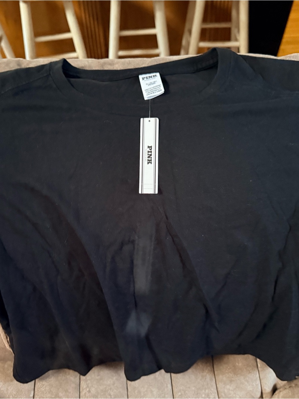 PINK Victoria's Secret Black Short Sleeve Tee